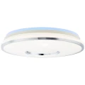 Lampa sufitowa VISITATION Biało-srebrna LED 32W Barwa światła zmienna 3000-6000K RGB ściemnialna z pilotem z tylnym podświetleniem Brilliant G97044/58 | 4004353359972 noxbox lampynox www.lampynox.pl