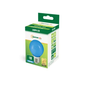 Żarówka Kulka  E27 230V 1W niebieska  Spectrum 