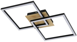 Ashton czarny mat | brąz LED 24W 3000K Lampa sufitowa