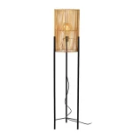 JANTINE Rattan Jasne drewno Ø30cm E27 Lampa podłogowa na trójnogu