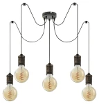 Fidel złoto antyczne 5xE27 Lampa wisząca pająk