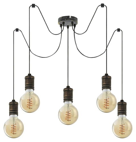Lampa wisząca pająk Fidel złoto antyczne 5xE27 Rabalux 3218 | 5998250332185 noxbox lampynox www.lampynox.pl