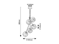 Lampa wisząca Glory czarny mat 5xE14 Rabalux 3508 | 5998250335087 noxbox lampynox www.lampynox.pl