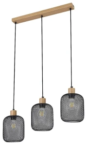 Grendel brąz | czarny mat 3xE27 Lampa wisząca