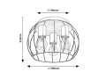 Lampa sufitowe Kamala czarny | brąz Ø 30cm. 3xE27 Rabalux 5293 | 5998250352930 noxbox lampynox www.lampynox.pl