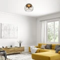 Lampa sufitowe Kamala czarny | brąz Ø 30cm. 3xE27 Rabalux 5293 | 5998250352930 noxbox lampynox www.lampynox.pl