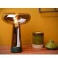 Lampka stołowa LISTELLE Zielony | Szary przydymiony Ø 28cm E27 Lucide 03528/01/65 | 5411212031563 noxbox lampynox www.lampynox.pl