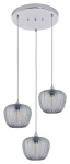 Monet chrom | szkło dymne 3xE27 Lampa wisząca