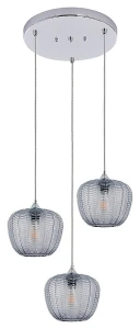Monet chrom | szkło dymne 3xE27 Lampa wisząca