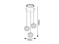 Lampa wisząca Monet chrom | szkło dymne 3xE27 Rabalux 3178 | 5998250331782 noxbox lampynox www.lampynox.pl