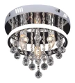 Lampa sufitowa z kryształami Pallas chrom Ø 30cm. 3xE14 + LED 3 step dim 20W 4000K Rabalux 2236 | 5998250322360 noxbox lampynox www.lampynox.pl