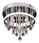 Pallas chrom Ø 30cm. 3xE14 + LED 3 step dim 20W 4000K Lampa sufitowa z kryształami