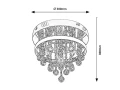 Lampa sufitowa z kryształami Pallas chrom Ø 30cm. 3xE14 + LED 3 step dim 20W 4000K Rabalux 2236 | 5998250322360 noxbox lampynox www.lampynox.pl