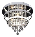 Pallas chrom Ø 40cm. 3xE14 + LED 3 step dim 32W 4000K Lampa sufitowa z kryształami