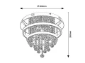 Lampa sufitowa z kryształami Pallas chrom Ø 40cm. 3xE14 + LED 3 step dim 32W 4000K Rabalux 2237 | 5998250322377 noxbox lampynox www.lampynox.pl