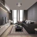 Lampa sufitowa z kryształami Pallas chrom Ø 40cm. 3xE14 + LED 3 step dim 32W 4000K Rabalux 2237 | 5998250322377 noxbox lampynox www.lampynox.pl