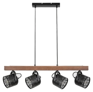 Rotem orzech | czarny mat 4xE14 Lampa wisząca