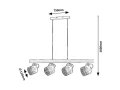 Lampa wisząca Rotem orzech | czarny mat 4xE14 Rabalux 3300 | 5998250333007 noxbox lampynox www.lampynox.pl