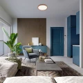 Plafon Sherwood brąz Ø 49cm. LED Dim. Starlight 50W 3000-6500K Pilot Rabalux 3500 | 5998250335001 noxbox lampynox www.lampynox.pl