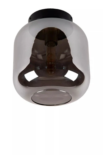 Lampa sufitowa JOANET Czarny | Szary przydymiony Ø 25cm E27 Lucide 45194/25/65 | 5411212452153 noxbox lampynox www.lampynox.pl