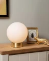 Lampka stołowa JORIT opal | mosiądz Ø 25cm E27 Lucide 45563/25/61 | 5411212452146 noxbox lampynox www.lampynox.pl