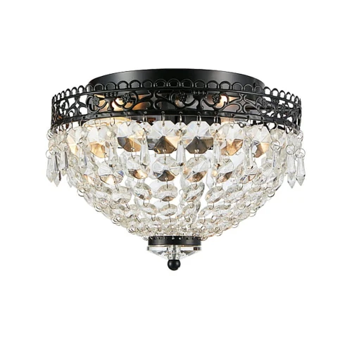 Łazienkowa lampa sufitowa z kryształami JOLINE czarny | kryształ Ø 28 2xE14 IP21 Markslojd 108424 | 7330024605794 noxbox lampynox www.lampynox.pl