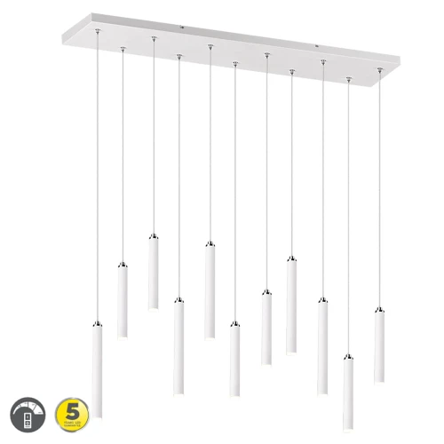 Lampa wisząca TUBULAR Biały Mat LED Ściemnialna DIM  11 x 350lm 3000K   Trio 321611131 | 4017807468724 noxbox lampynox www.lampynox.pl
