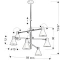 LESS czarna złota mat Lampa sufitowa 6xE14 36-72696  lampynox.pl noxbox