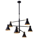 LESS czarna złota mat Lampa sufitowa 6xE14 