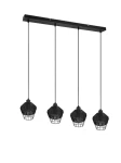 BORKA czarny 4xE27 Lampa wisząca