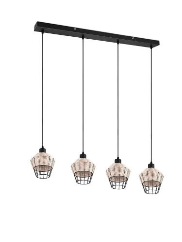 Lampa wisząca BORKA beż | czarny 4xE27 RL R31264036 | 4017807556179 noxbox lampynox www.lampynox.pl