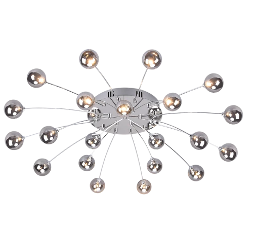 Lampa sufitowa BULLET chrom ⌀96cm.  LED 3 step dim 21x1,5W 3000K Trio 641412106 | 4017807539288 noxbox lampynox www.lampynox.pl