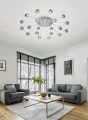 Lampa sufitowa BULLET chrom ⌀96cm.  LED 3 step dim 21x1,5W 3000K Trio 641412106 | 4017807539288 noxbox lampynox www.lampynox.pl