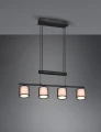 Lampa wisząca BURTON czarny przydymiony | biały 4xE14 Trio 311400432 | 4017807538410 noxbox lampynox www.lampynox.pl