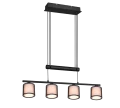 Lampa wisząca BURTON czarny przydymiony | biały 4xE14 Trio 311400432 | 4017807538410 noxbox lampynox www.lampynox.pl