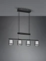 Lampa wisząca BURTON czarny przydymiony | biały 4xE14 Trio 311400432 | 4017807538410 noxbox lampynox www.lampynox.pl