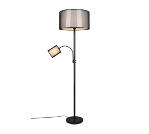 BURTON czarny | przydymiony | biały ⌀45cm. E27 | E14 Lampa podłogowa stojąca