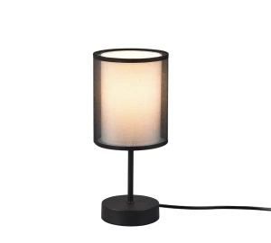 BURTON czarny | przydymiony | biały E14 Lampka stołowa