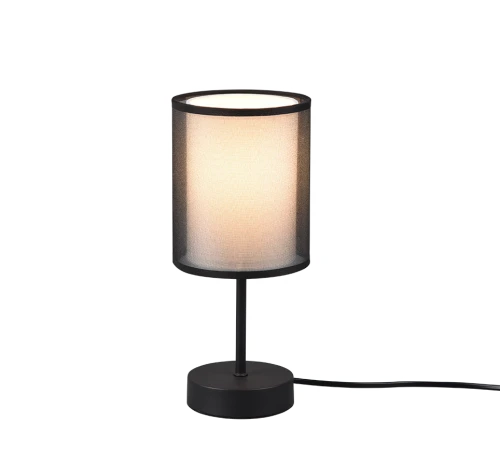 Lampka stołowa BURTON czarny | przydymiony | biały E14 Trio 511400132 | 4017807538755 noxbox lampynox www.lampynox.pl