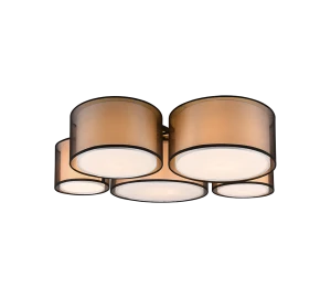 BURTON czarny | przydymiony | biały 5xE27 Lampa sufitowa