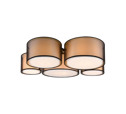 Lampa sufitowa BURTON czarny | przydymiony | biały 5xE27 Trio 611400532 | 4017807544572 noxbox lampynox www.lampynox.pl