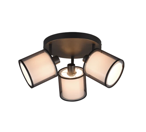Spot BURTON czarny | przydymiony | biały ⌀49cm. 3xE14 Trio 811430332 | 4017807538373 noxbox lampynox www.lampynox.pl