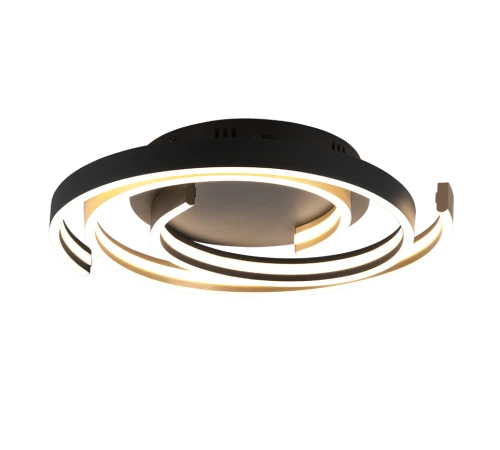 Lampa sufitowa CAYA czarny | mosiądz mat ⌀50cm. LED 3 step dim. DIP SWITCH 58W 2300+3000+4000K Trio 641910208 | 4017807541953 noxbox lampynox www.lampynox.pl