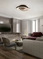 Lampa sufitowa CAYA czarny | mosiądz mat ⌀50cm. LED 3 step dim. DIP SWITCH 58W 2300+3000+4000K Trio 641910208 | 4017807541953 noxbox lampynox www.lampynox.pl