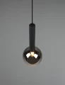 Lampa wisząca CLAYTON czarny mat | przydymiony E27 Trio 310300132 | 4017807532951 noxbox lampynox www.lampynox.pl