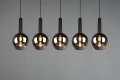 Lampa wisząca CLAYTON czarny mat | przydymiony 5xE27 Trio 310300532 | 4017807522471 noxbox lampynox www.lampynox.pl
