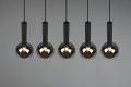 Lampa wisząca CLAYTON czarny mat | przydymiony 5xE27 Trio 310300532 | 4017807522471 noxbox lampynox www.lampynox.pl
