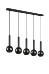 CLAYTON czarny mat | przydymiony 5xE27 Lampa wisząca