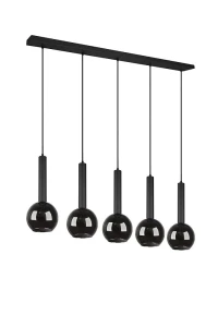 CLAYTON czarny mat | przydymiony 5xE27 Lampa wisząca