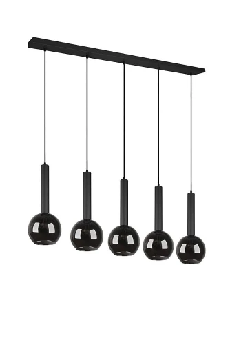 Lampa wisząca CLAYTON czarny mat | przydymiony 5xE27 Trio 310300532 | 4017807522471 noxbox lampynox www.lampynox.pl